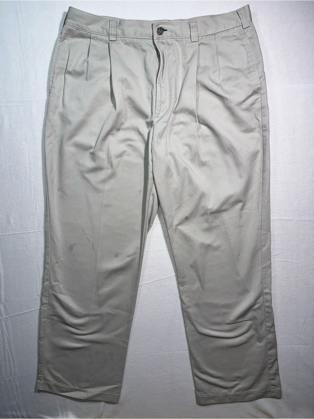 Tommy Hilfiger Men’s Pleated Khaki Chino Pants 38x30 Cuffed